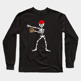 Floss dance flossing skeleton baseball softball Long Sleeve T-Shirt